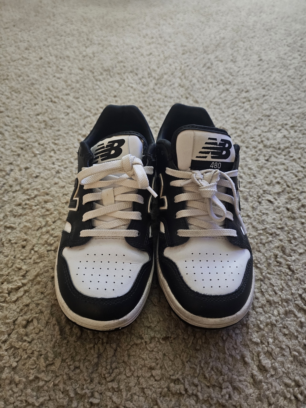 New Balance 480 Black White Sneakers | Kids Size 2Y
